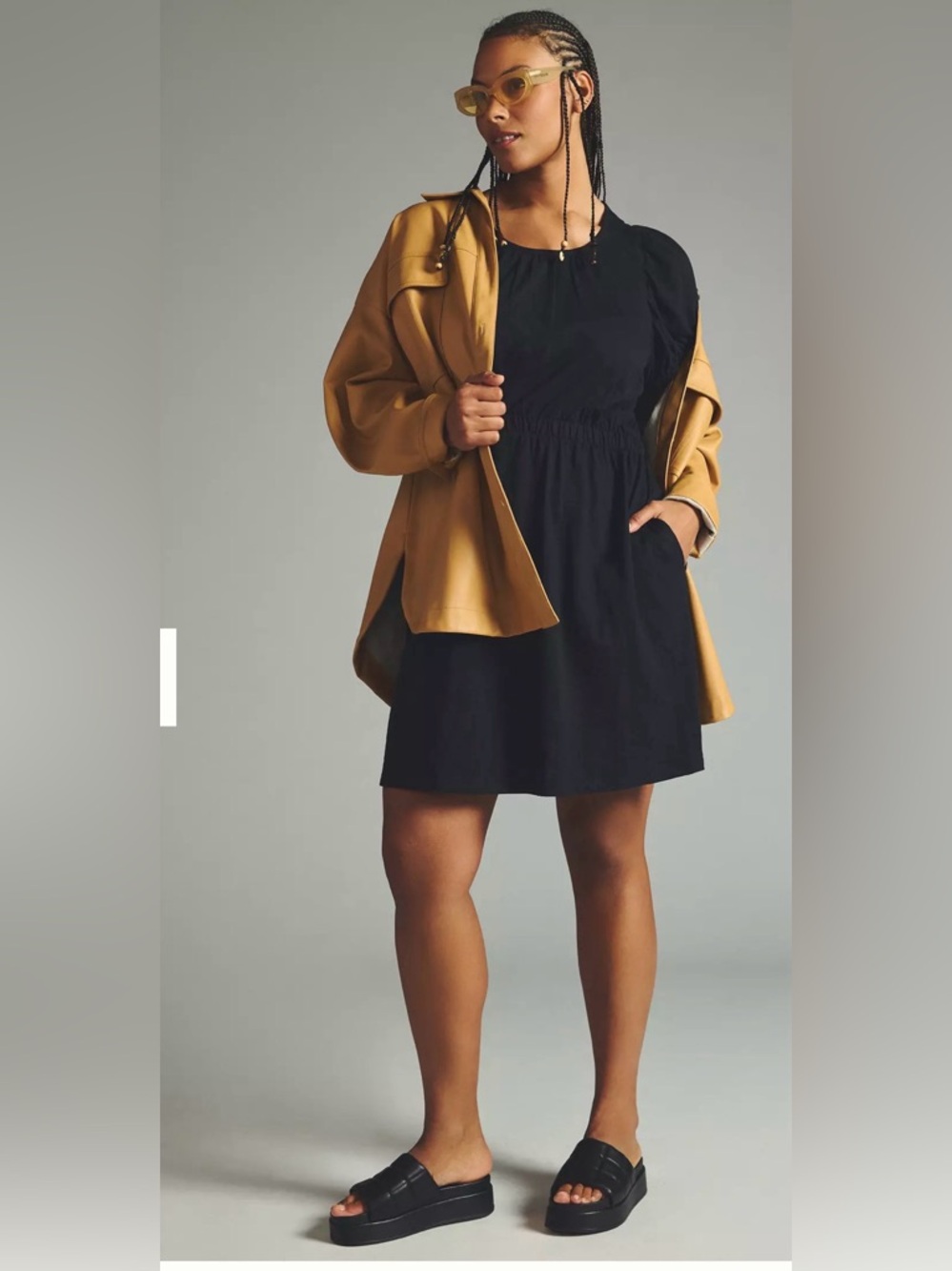 Anthropologie Daily Practice Cap-Sleeve Dress Black , XL - Picture 5 of 14